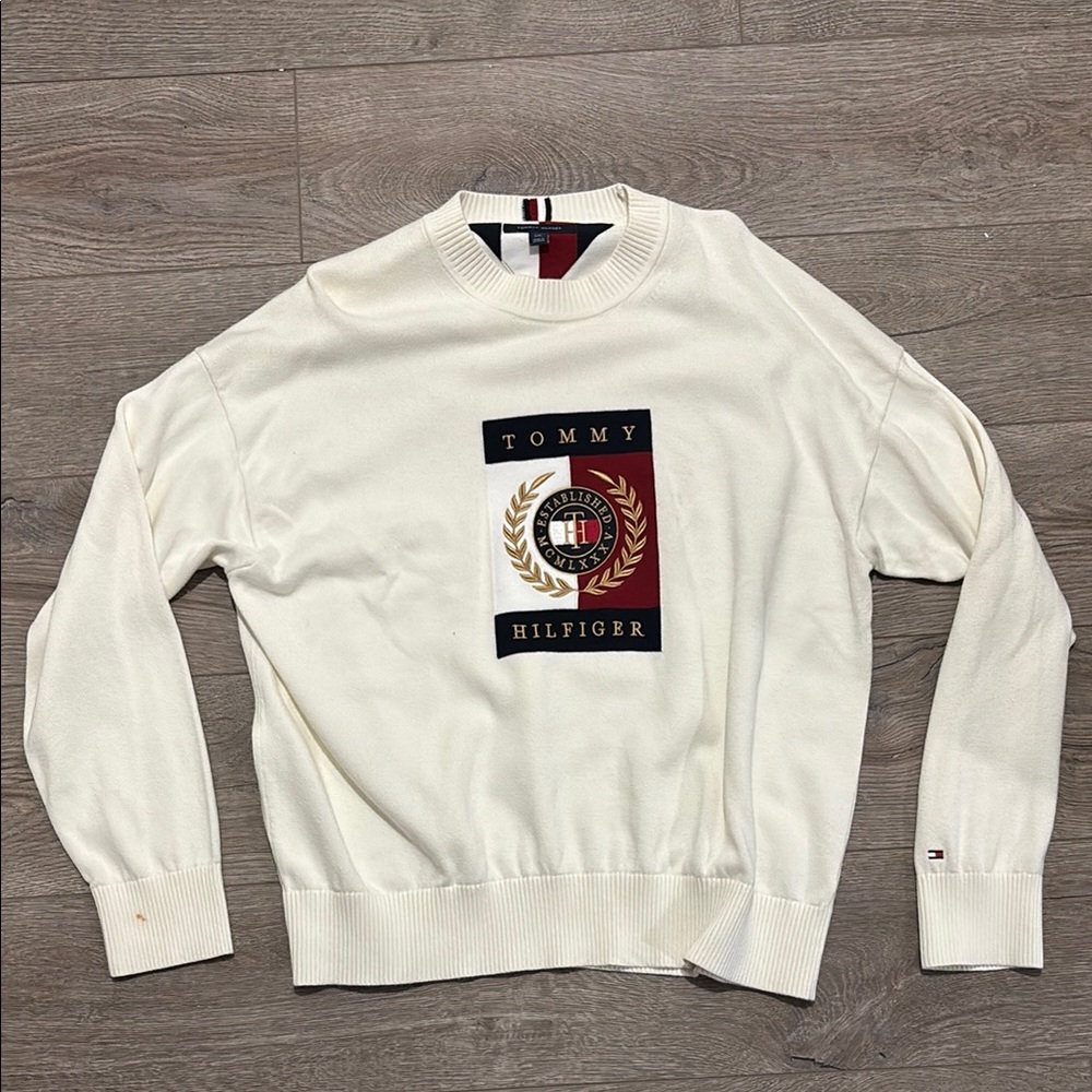 Tommy Hilfiger White Crewneck Sweater